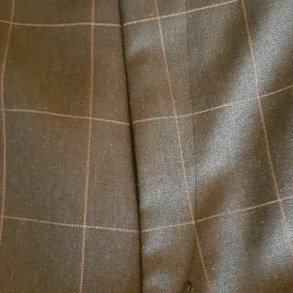 Brown Checkered Enzo Suit Virgin Wool 40R 30x30 Pant, Dress Shirt, Pocket Square - Picture 5 of 12